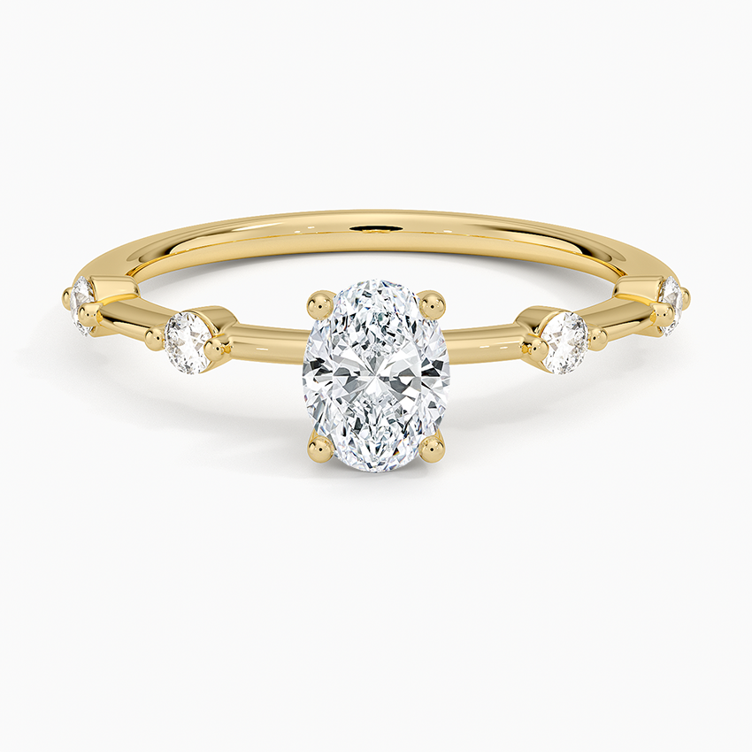 Aimee 1.4mm Diamond Ring Yellow Gold 18k Oval Engagement Ring