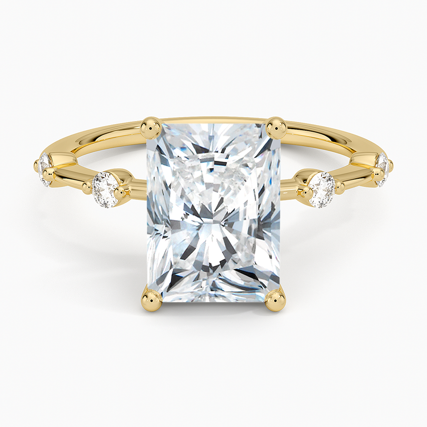 Aimee 1.4mm Diamond Ring Yellow Gold 18k Radiant Engagement Ring