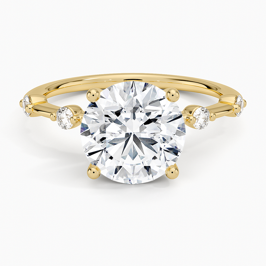 Aimee 1.4mm Diamond Ring Yellow Gold 18k Round Engagement Ring