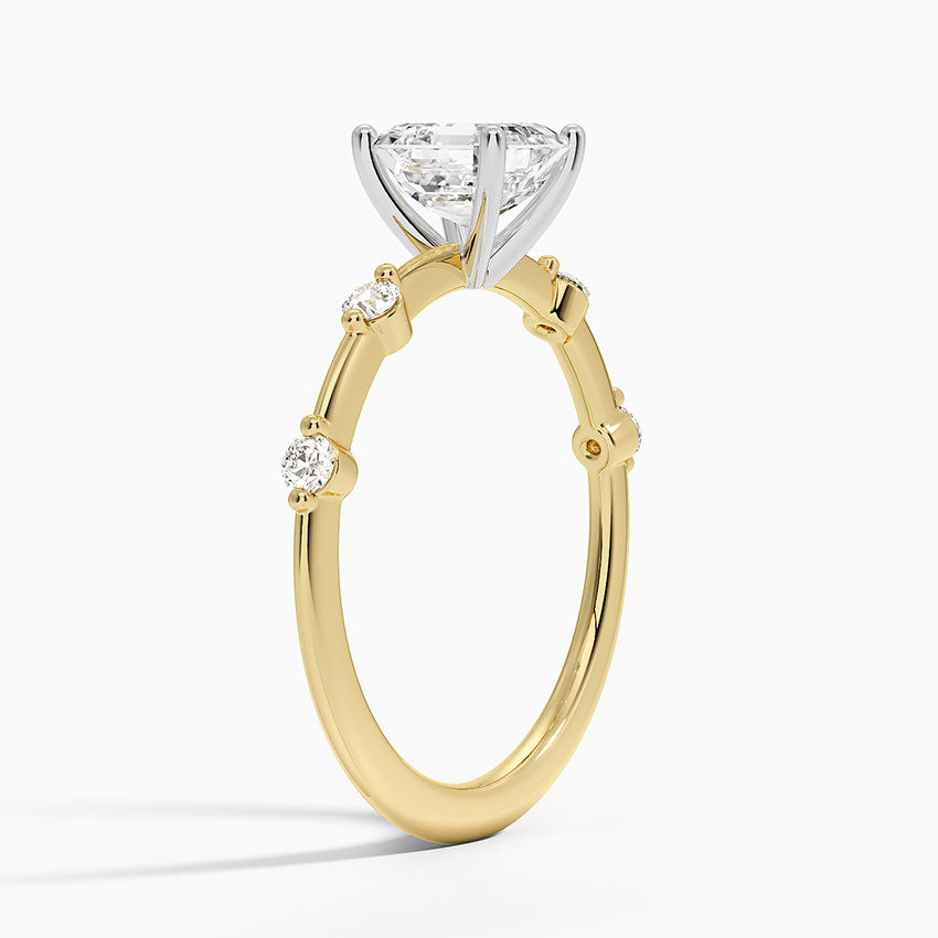 Mixed Metal Aimee Diamond Ring Yellow Gold 18k Asscher Engagement Ring