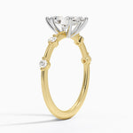 Mixed Metal Aimee Diamond Ring Yellow Gold 18k Marquise Engagement Ring