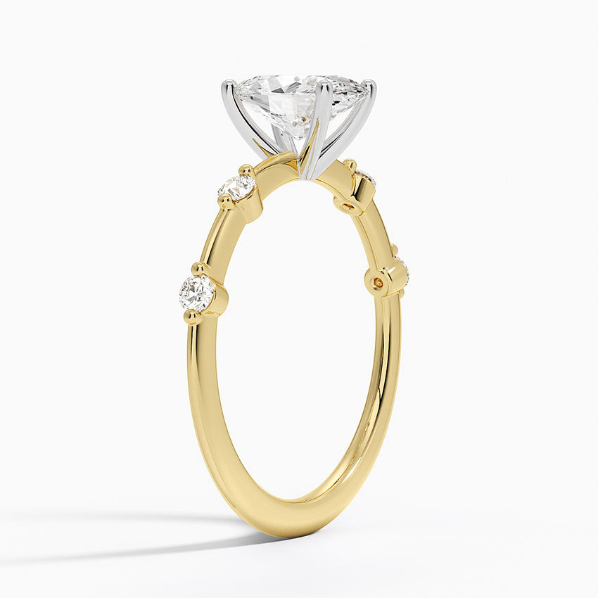 Mixed Metal Aimee Diamond Ring Yellow Gold 18k Oval Engagement Ring