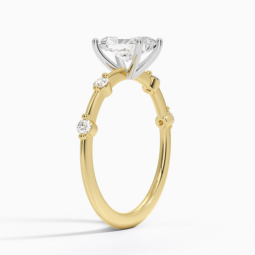 Mixed Metal Aimee Diamond Ring Yellow Gold 18k Radiant Engagement Ring