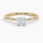 Mixed Metal Aimee Diamond Ring White Gold 18k Cushion Engagement Ring