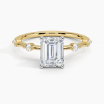 Mixed Metal Aimee Diamond Ring White Gold 18k Emerald Engagement Ring