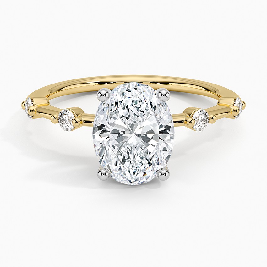 Mixed Metal Aimee Diamond Ring White Gold 18k Oval Engagement Ring