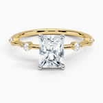 Mixed Metal Aimee Diamond Ring White Gold 18k Radiant Engagement Ring