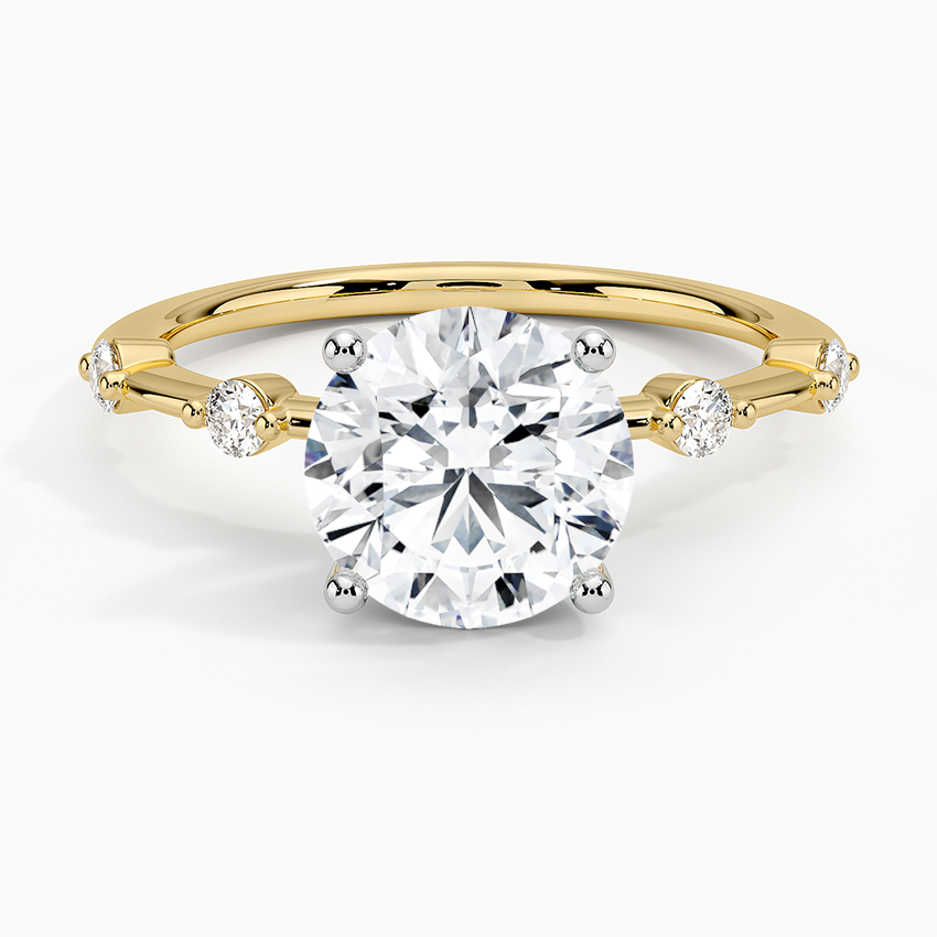 Mixed Metal Aimee Diamond Ring White Gold 18k Round Engagement Ring