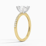 Delicate Shared Prong Diamond Ring Yellow Gold 18k Marquise Engagement Ring