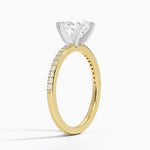 Delicate Shared Prong Diamond Ring Yellow Gold 18k Pear Engagement Ring