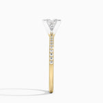 Delicate Shared Prong Diamond Ring Yellow Gold 18k Princess Engagement Ring