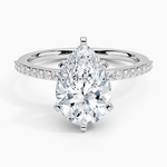 Delicate Shared Prong Diamond Ring Platinum Pear Engagement Ring