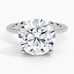 Delicate Shared Prong Diamond Ring Platinum Round Engagement Ring