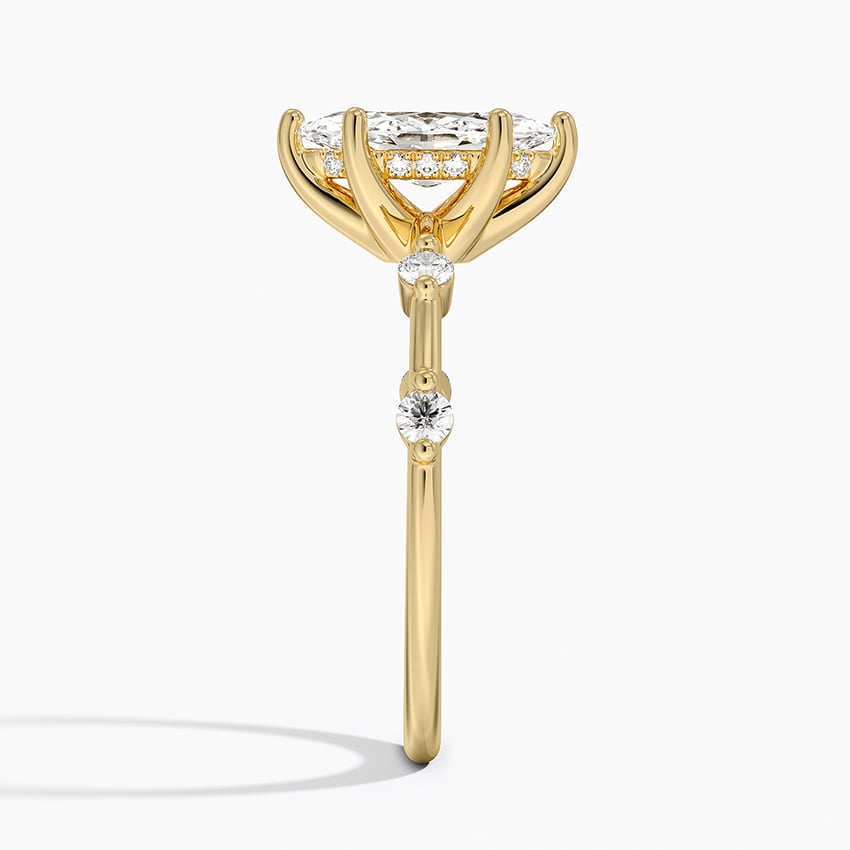 Aimee Hidden Halo Diamond Ring Yellow Gold 18k Marquise Engagement Ring