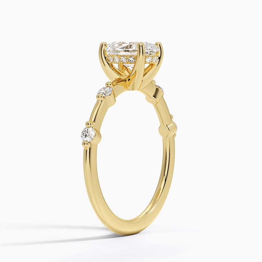 Aimee Hidden Halo Diamond Ring Yellow Gold 18k Oval Engagement Ring