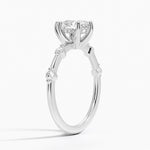 Aimee Hidden Halo Diamond Ring Platinum Pear Engagement Ring