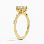 Aimee Hidden Halo Diamond Ring Yellow Gold 18k Pear Engagement Ring