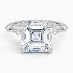 Aimee Hidden Halo Diamond Ring Platinum Asscher Engagement Ring
