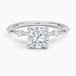 Aimee Hidden Halo Diamond Ring Platinum Cushion Engagement Ring