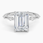 Aimee Hidden Halo Diamond Ring Platinum Emerald Engagement Ring