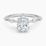 Aimee Hidden Halo Diamond Ring Platinum Pear Engagement Ring