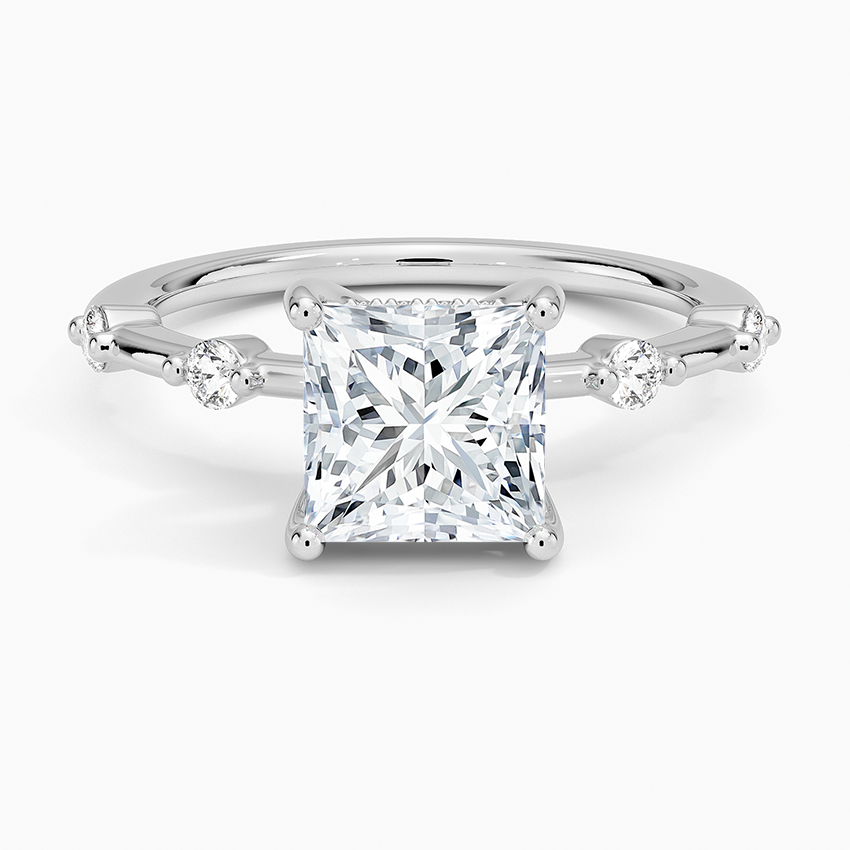 Aimee Hidden Halo Diamond Ring Platinum Princess Engagement Ring