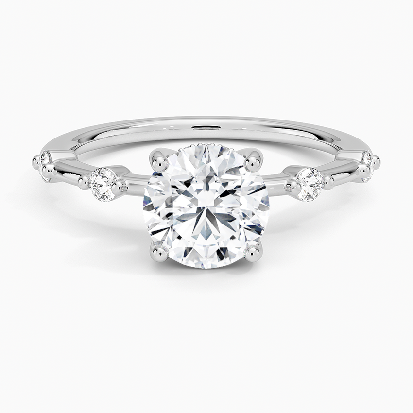 Aimee Hidden Halo Diamond Ring Platinum Round Engagement Ring