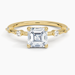 Aimee Hidden Halo Diamond Ring Yellow Gold 18k Asscher Engagement Ring