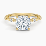 Aimee Hidden Halo Diamond Ring Yellow Gold 18k Cushion Engagement Ring