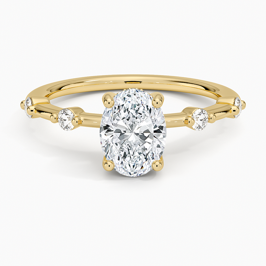 Aimee Hidden Halo Diamond Ring Yellow Gold 18k Oval Engagement Ring
