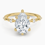Aimee Hidden Halo Diamond Ring Yellow Gold 18k Pear Engagement Ring