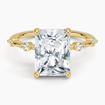 Aimee Hidden Halo Diamond Ring Yellow Gold 18k Radiant Engagement Ring