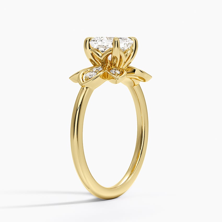 Luxe Fiore Diamond Ring Yellow Gold 18k Asscher Engagement Ring