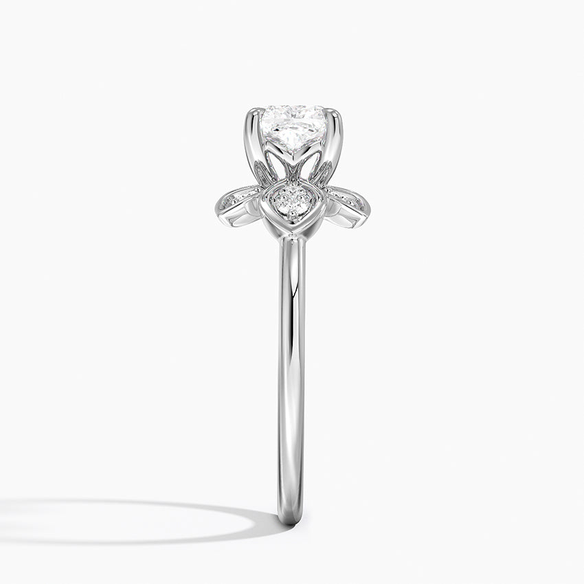 Luxe Fiore Diamond Ring Platinum Cushion Engagement Ring