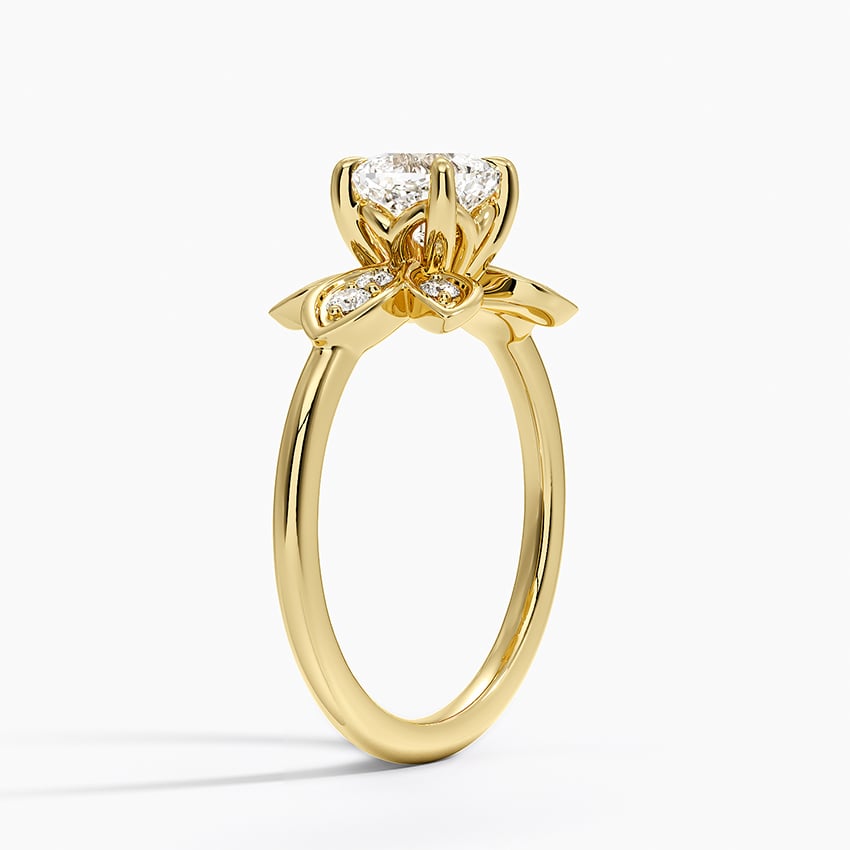 Luxe Fiore Diamond Ring Yellow Gold 18k Cushion Engagement Ring