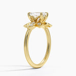 Luxe Fiore Diamond Ring Yellow Gold 18k Emerald Engagement Ring