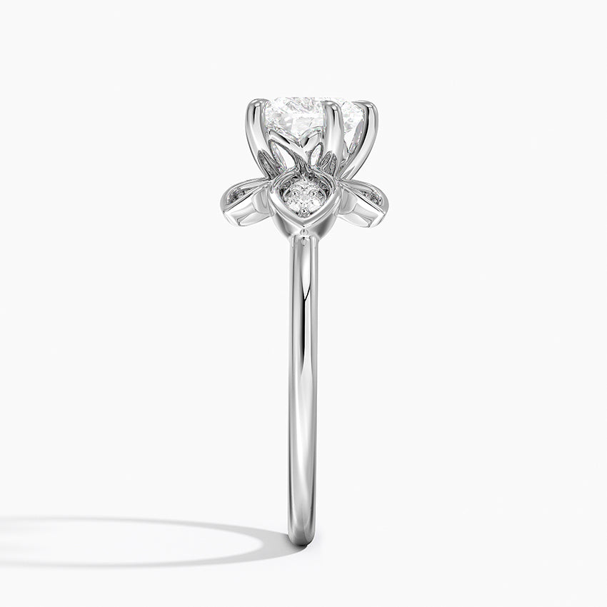 Luxe Fiore Diamond Ring Platinum Heart Engagement Ring