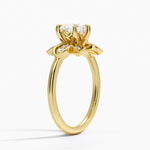 Luxe Fiore Diamond Ring Yellow Gold 18k Heart Engagement Ring