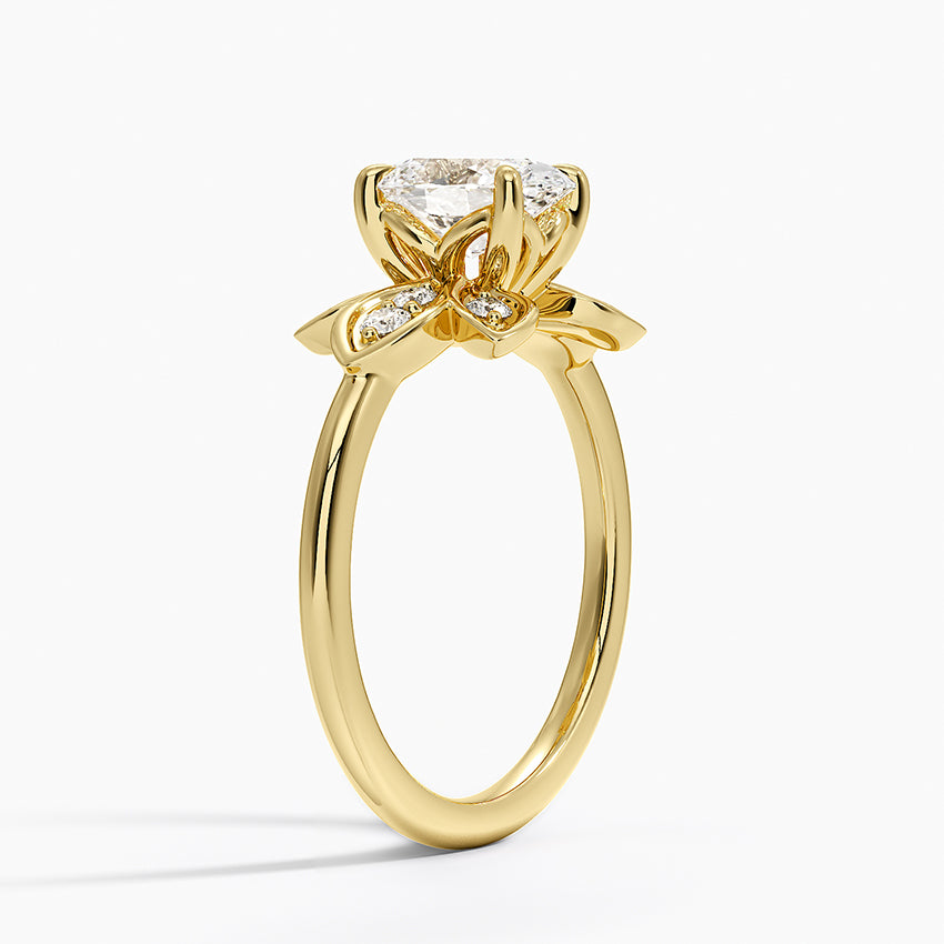 Luxe Fiore Diamond Ring Yellow Gold 18k Oval Engagement Ring