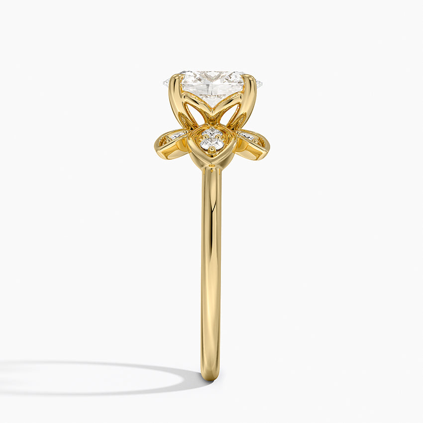 Luxe Fiore Diamond Ring Yellow Gold 18k Oval Engagement Ring