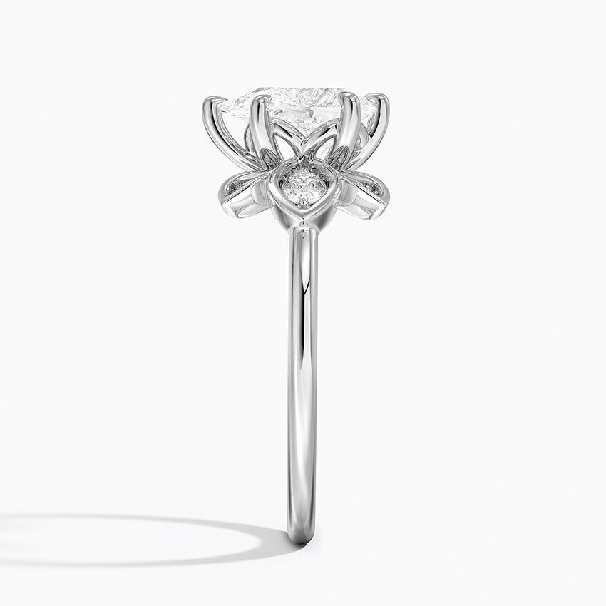 Luxe Fiore Diamond Ring Platinum Pear Engagement Ring