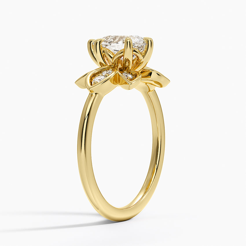 Luxe Fiore Diamond Ring Yellow Gold 18k Pear Engagement Ring