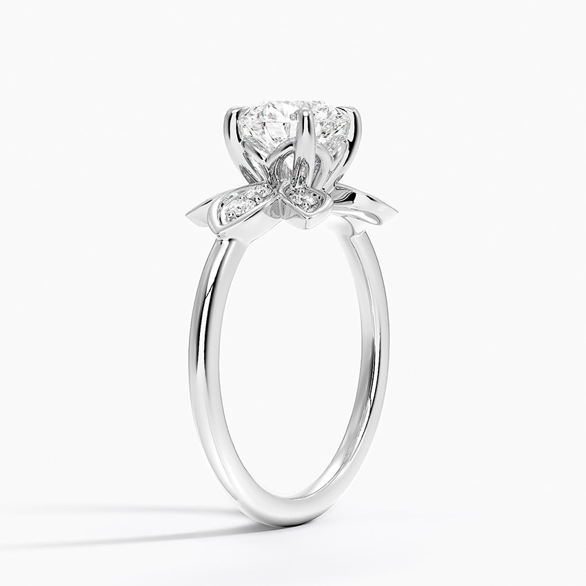 Luxe Fiore Diamond Ring Platinum Round Engagement Ring