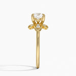 Luxe Fiore Diamond Ring Yellow Gold 18k Round Engagement Ring