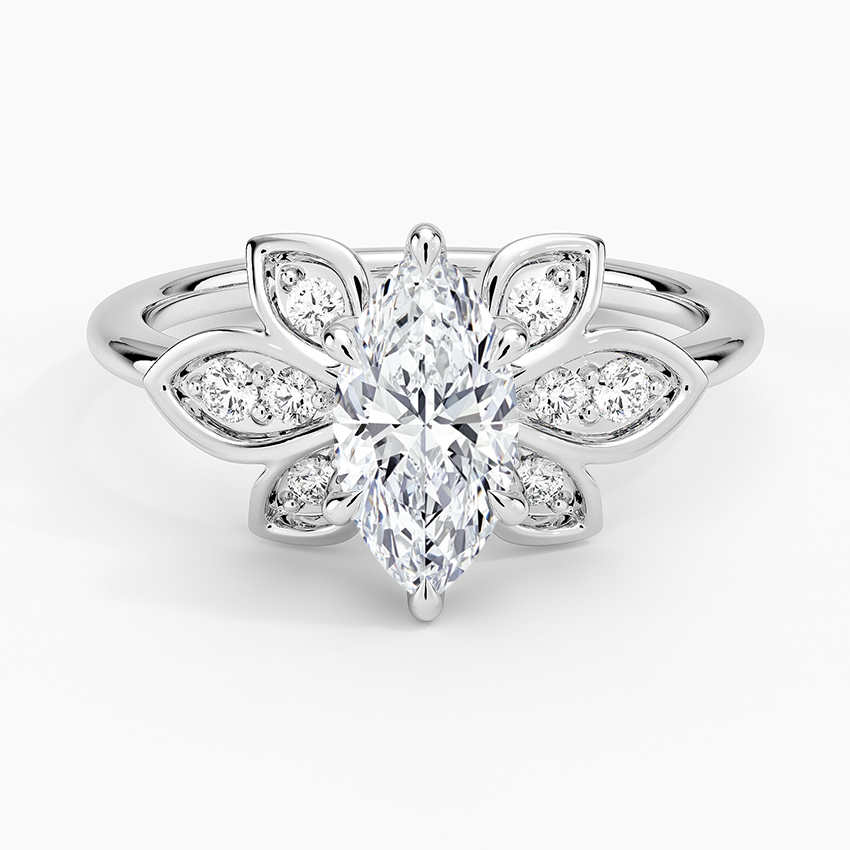 Luxe Fiore Diamond Ring Platinum Marquise Engagement Ring