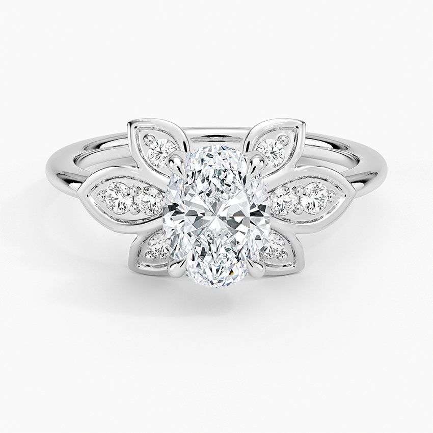 Luxe Fiore Diamond Ring Platinum Oval Engagement Ring