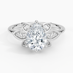 Luxe Fiore Diamond Ring Platinum Pear Engagement Ring