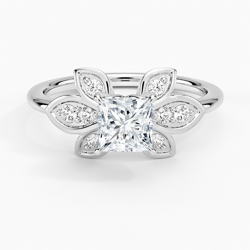 Luxe Fiore Diamond Ring Platinum Princess Engagement Ring