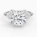 Luxe Fiore Diamond Ring Platinum Round Engagement Ring