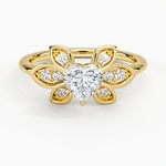 Luxe Fiore Diamond Ring Yellow Gold 18k Heart Engagement Ring